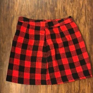 Never worn with tag plaid red and black skirt